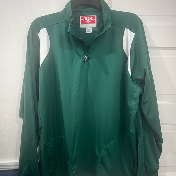 Mens sport Green and White Zip-Up Jacket team 365 2XL - Picture 1 of 5